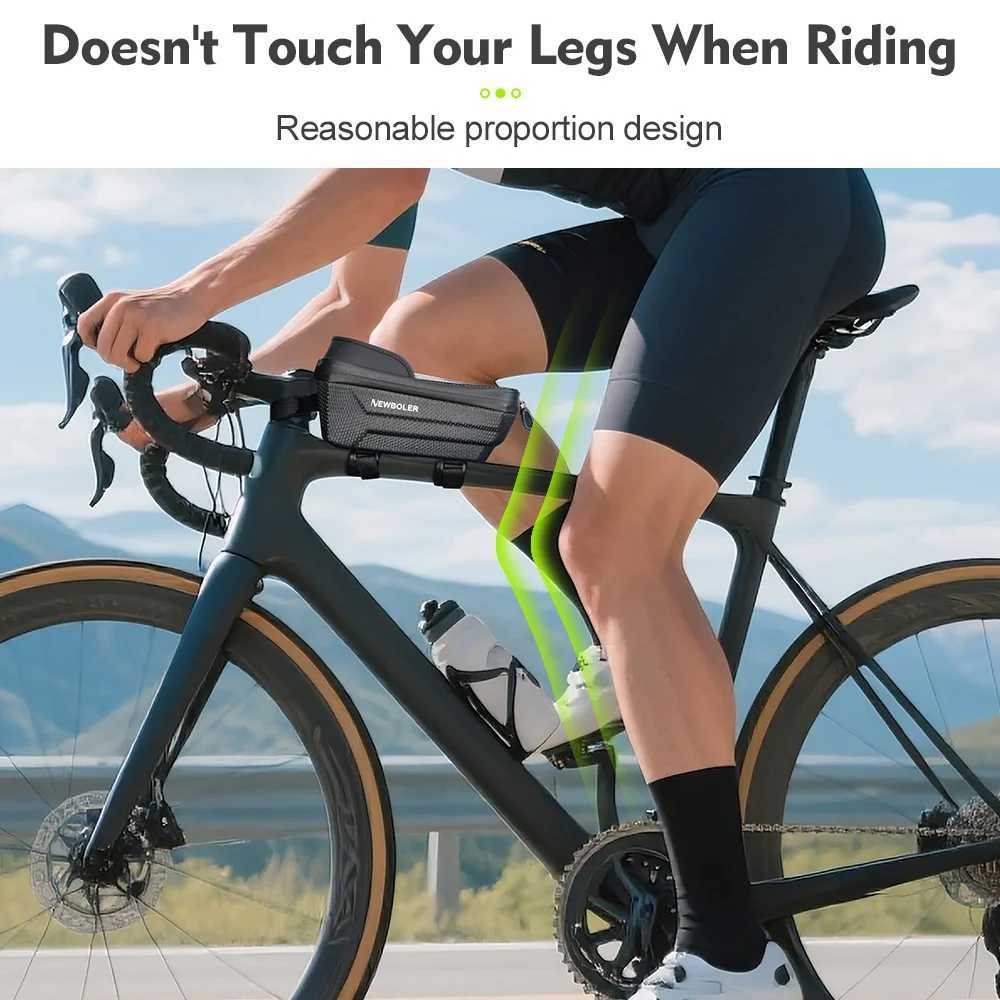 NEWBOLER Bicycle Bag Cycling Top Front Tube Frame Bag Waterproof 72 Inches Phone Case Storage Touch Screen MTB Road Bike Bag H251029