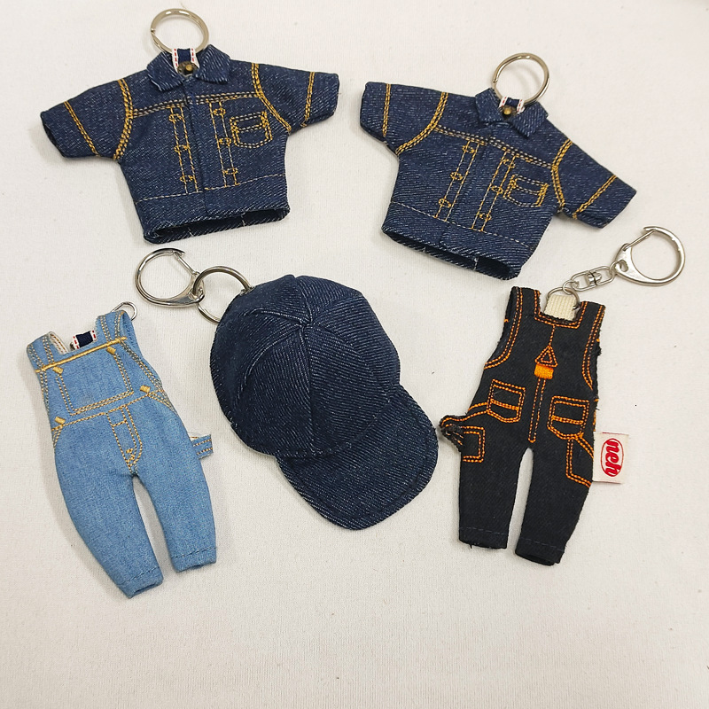 Brand Derivative Merchandise Trendy Clothing Keychain Mini Workwear Denim Baseball Cap Handmade Pendant
