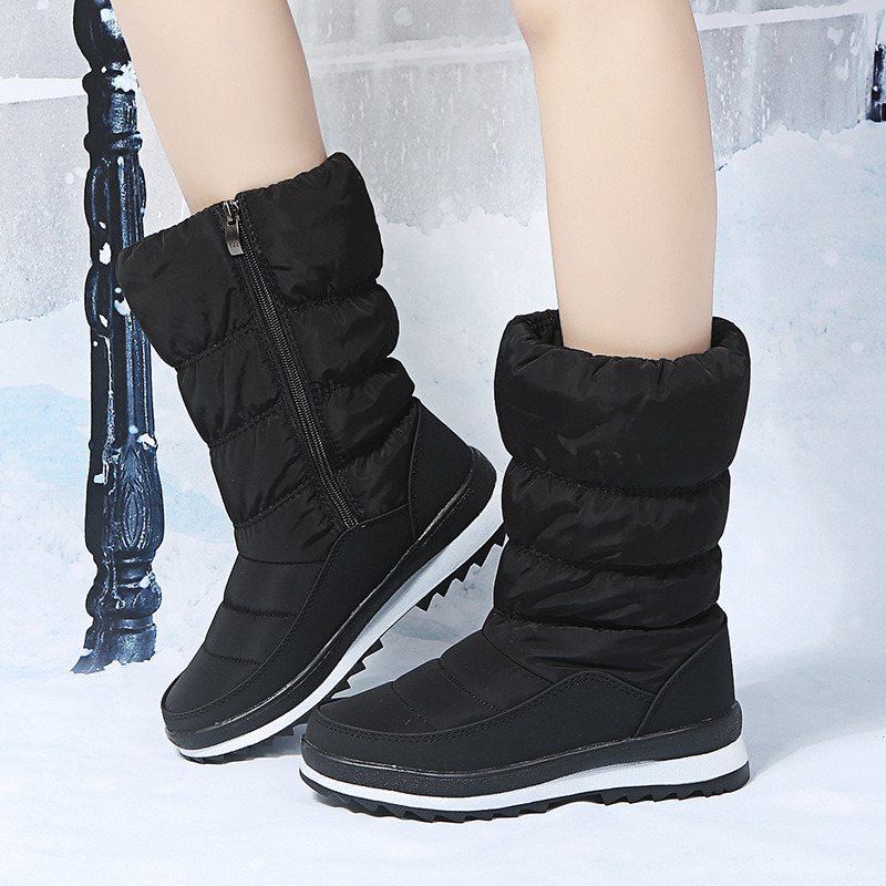 Cross border plus size autumn and winter new wool lining thick snow boots women's cotton boots snow boots designer shoes