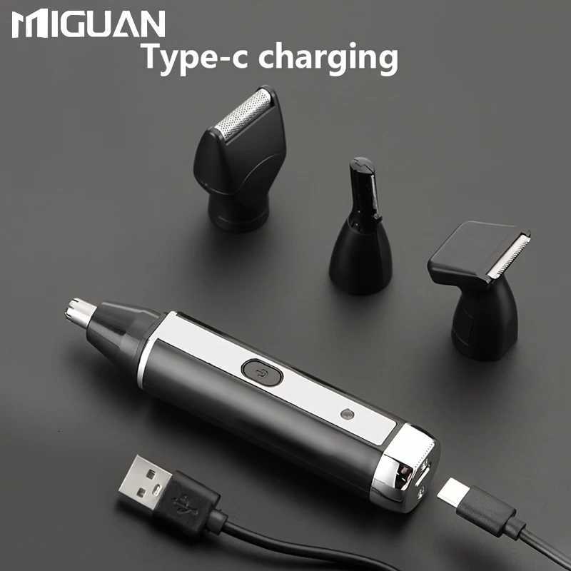 4in1 Professional Grooming Kit USB Rechargeable Nose Ear Hair Trimmer Beard and Eyebrow Razor MenS Personal Care Tools M251030