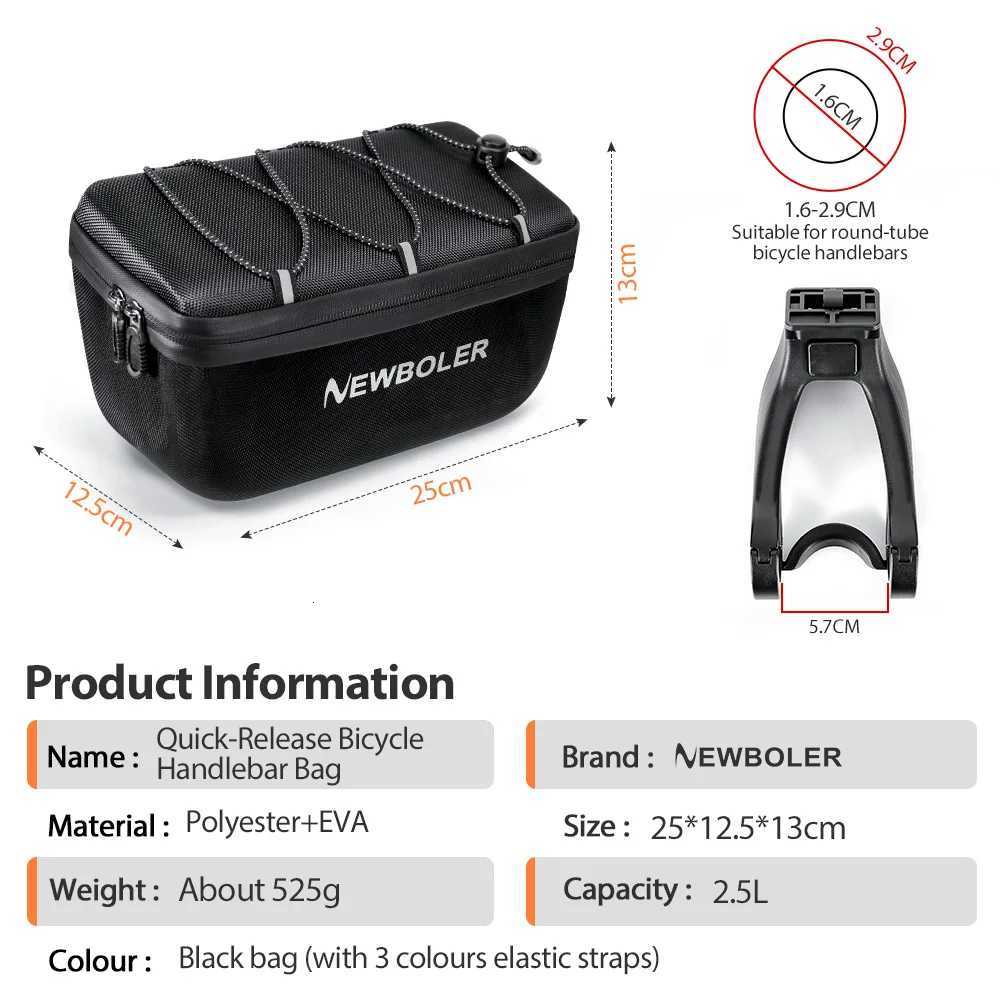 NEWBOLER Multifunctional Bike Front Bag Waterproof Cycling Head Bag EVA Hard Shell Bicycle Handlebar Bag Cycling Accessories H251029