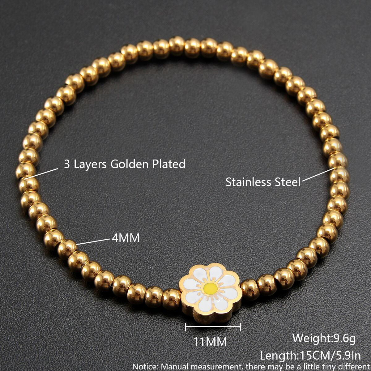 New Fashion Gold and Silver FlowerShaped HeartShaped Pearl Beaded Bracelet Versatile Womens Jewelry 250626