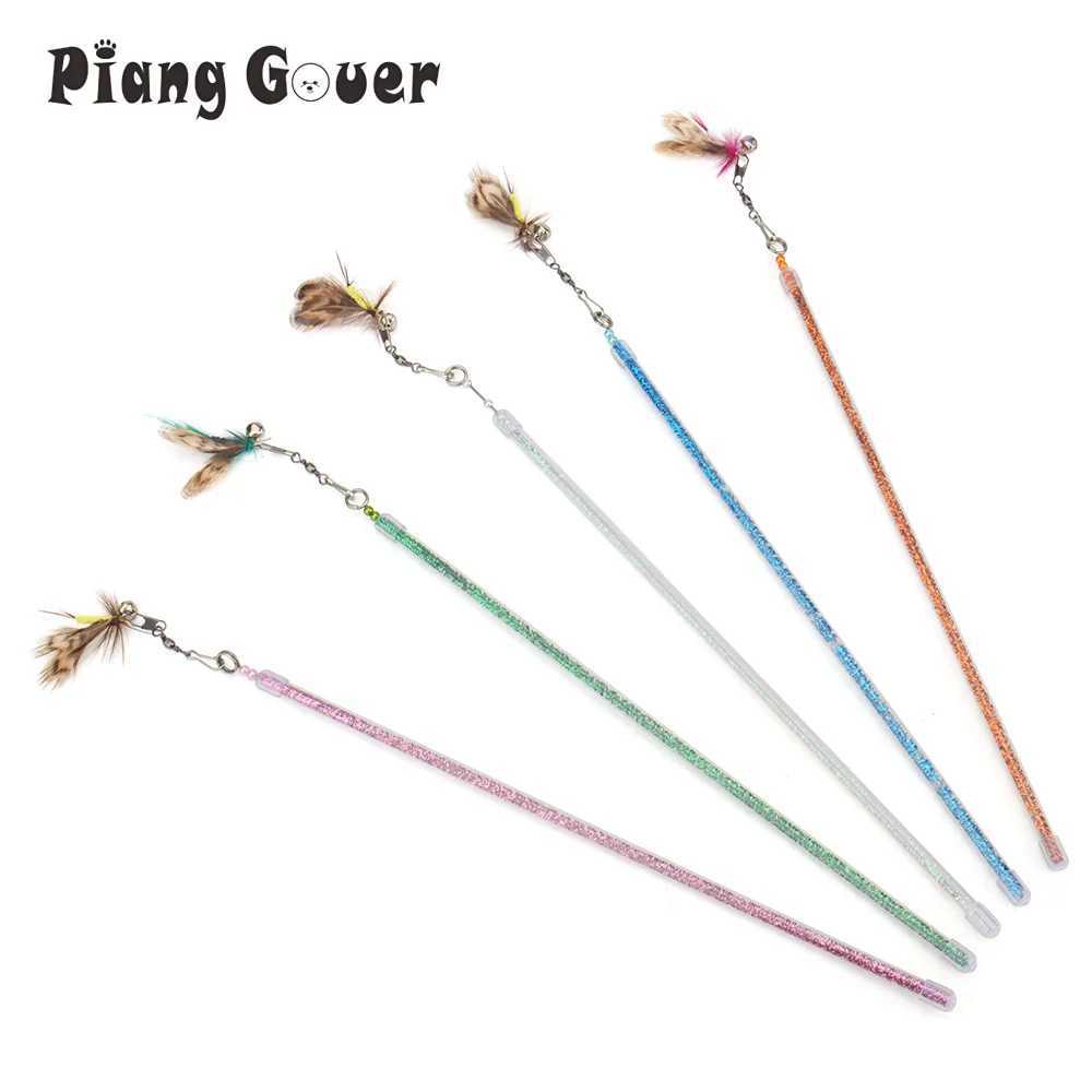 10pcs5pcs Wholesale Cat Teaser Bug Funny Cat Stick Toy Feather Rod Pet Toy S251029{category}