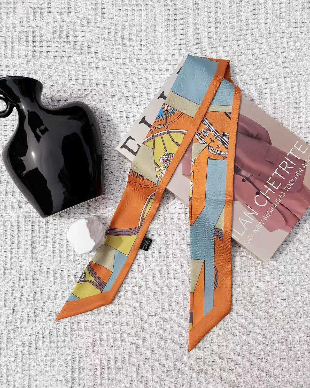 Summer Scarf 2024 Luxury Brand Design Women Skinny Bag Scarves Hair Band Neck Silk Scarf For Ladies Foulard Headbandd HeadbandW251029