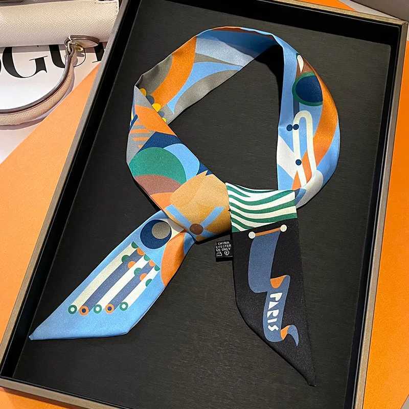 590cm Korean Version of The New Color Trojan Horse Twill Streamer Womens Wrapping Bag Ribbon Headband Small Scarf Silk ScarfW251029