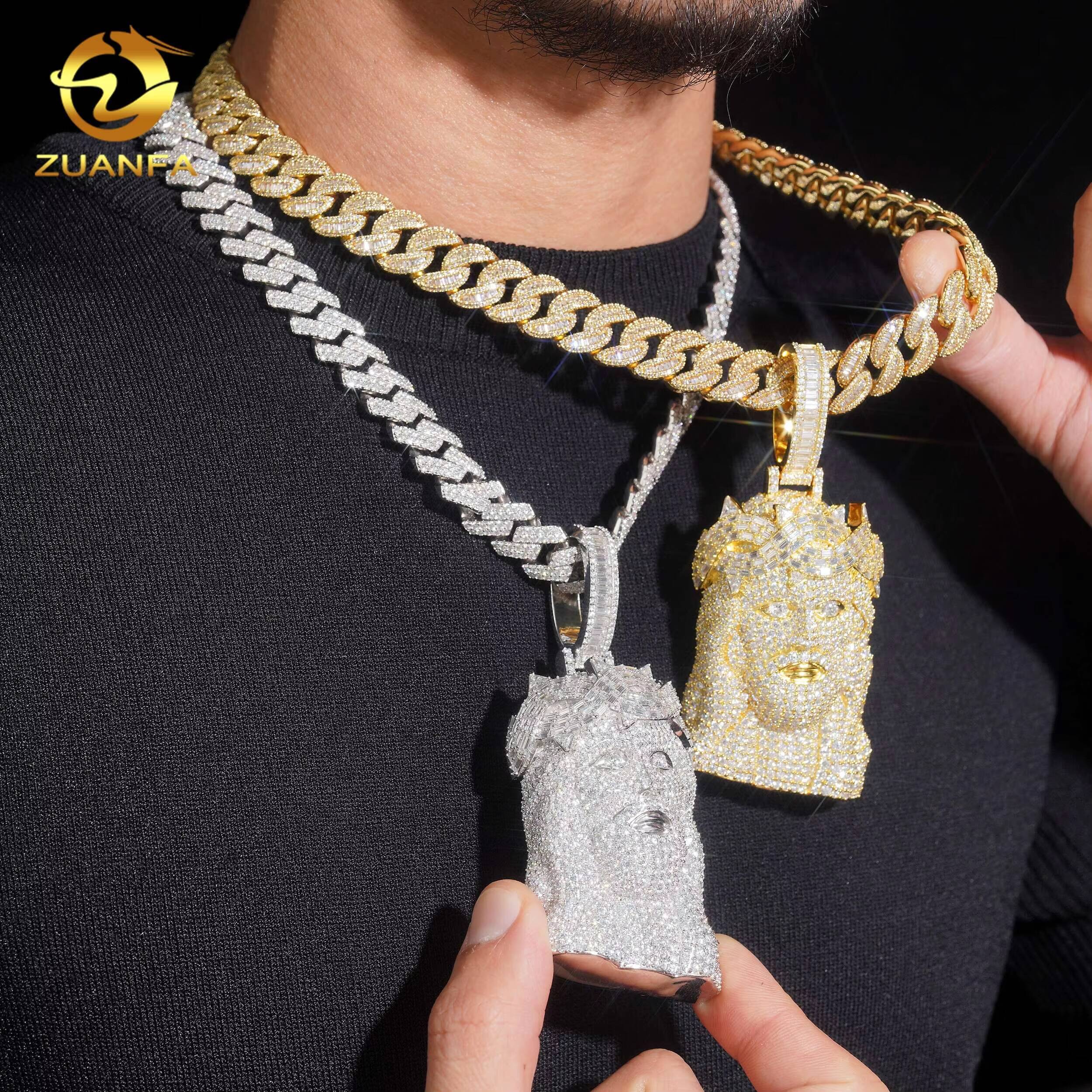 New Stocks 4in Tall Jesus Pendant Moissanite Pendant Men Iced Out Jewelry Rapper Jesus Piece Custom Moissanite Pendant