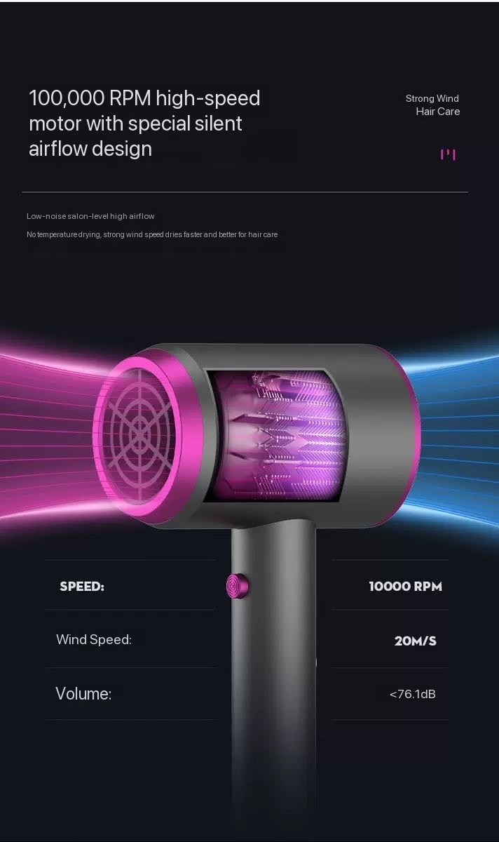 New High-Speed Electric Constant Temperature Care Hair Dryer Household Salon Strong Wind