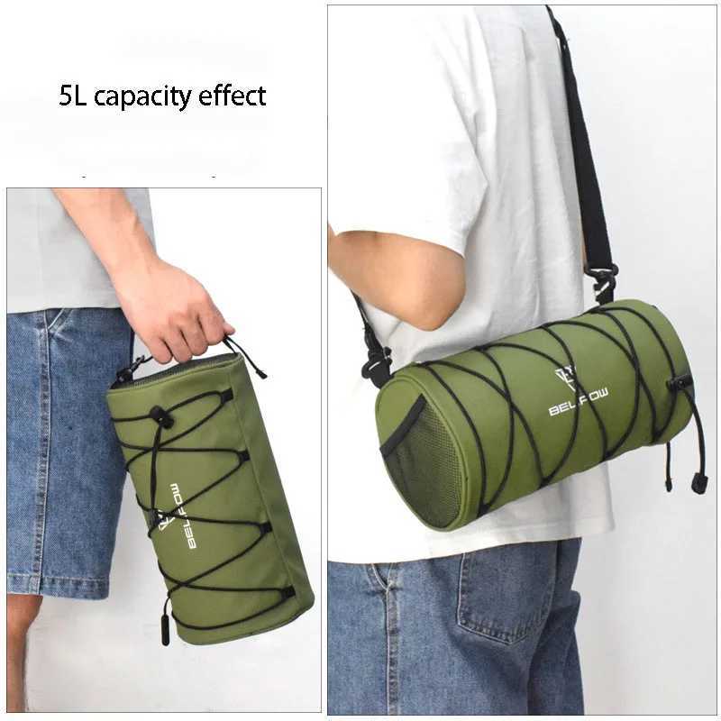 2L 5L Bike Handlebar Bag Bicycle Front Bag Shoulder Bag Storage Bag with Shoulder Strap for Road Mountain Bike Cycling Travel H251029