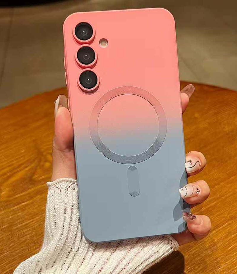 S26 Ultra Magnetic Wireless Charging Case For Samsung S25 FE Edge S24 S23 Plus A37 A57 A56 A36 A26 A25 A17 A16 A15 A07 A06 Gradient Len Protector Soft