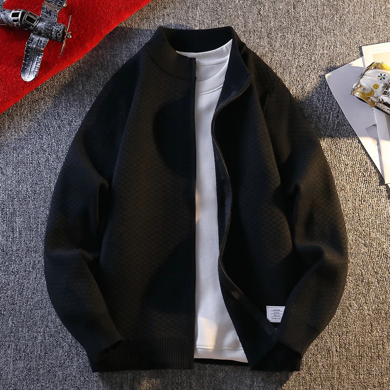 Young Men Casual Cardigan Sweater 2024 Modern Lightweight Knit Solid Color Everyday Versatile Sweatercoat 251017