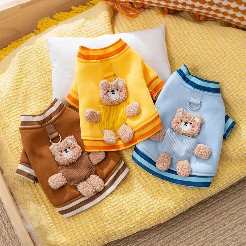 Warm Feet Cat Pet Clothing Autumn and Winter Dog Corduroy Hoodie with High Collar Cute Little Bear with Puppy Clothes Dog Hoodie C251030