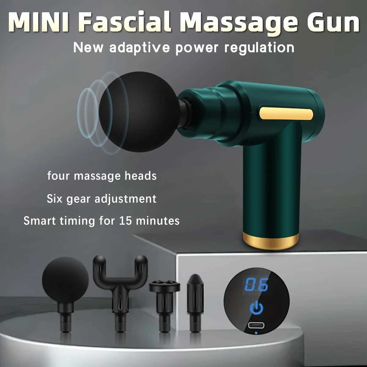 Portable digital fascia gun convenient electric massager LED display screen with six adjustable levelssilent and longlasting J251030