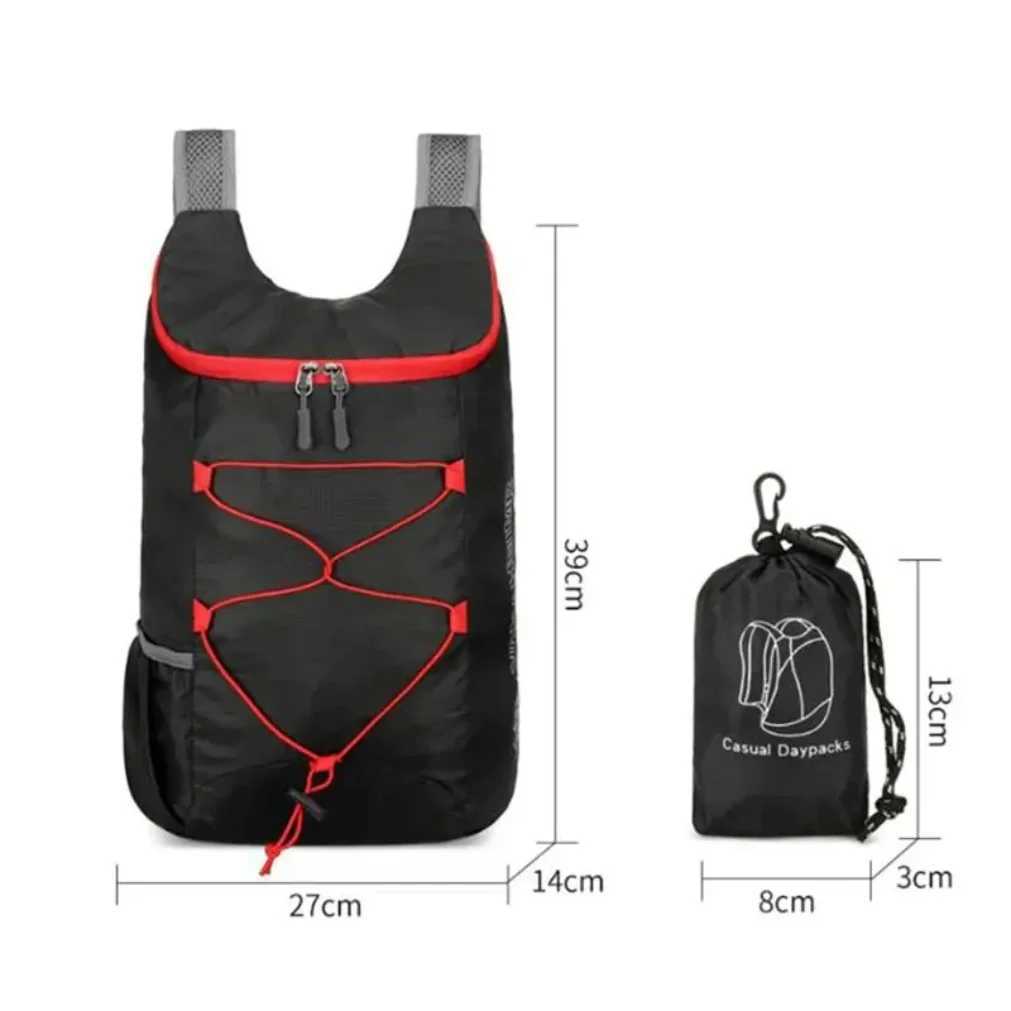 Multifunctional Outdoor Folding Backpack High Density Lightweight Waterproof Nylon Fabric Sports Bag for Camping Hiking Travel H251029