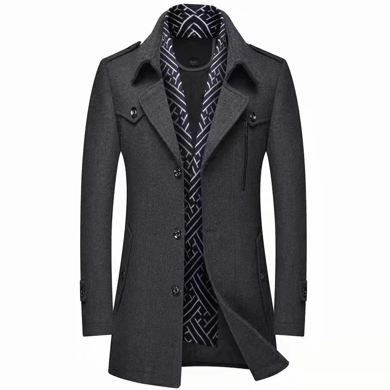Autumn And winter Woolen Coat MiddleAged And Young Woolen Coat Medium To Long Quality Business Woolen Coat Outerwear 251029