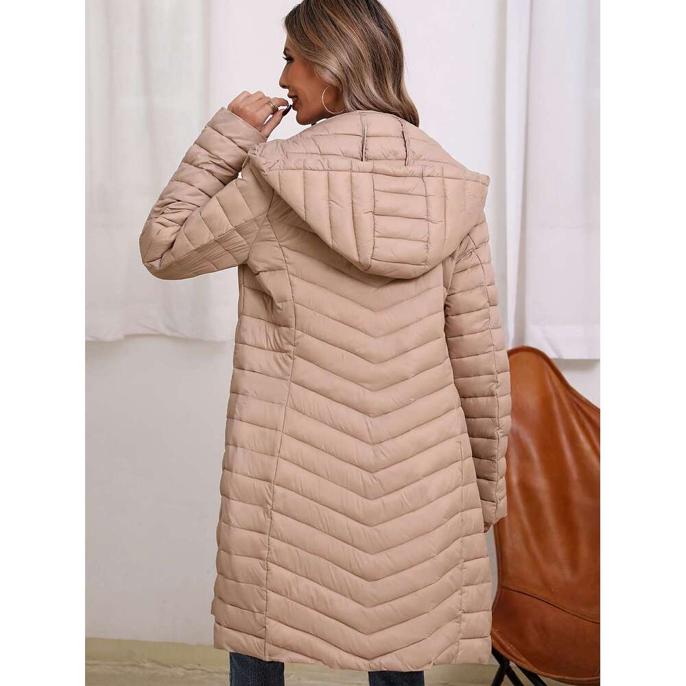Warm Coat Women S Warm Padded Lightweight Winter Coat Elegant Solid Color Regular Fit Long Sleeve For Daily Casual Formal Ocns Cozy Fabric Seasonal