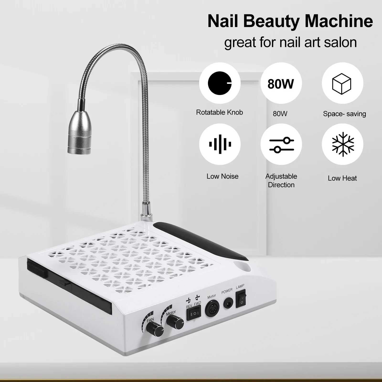 Nail LampNail Dust Collector Nail Drill Machine Dust Suction Cleaner Nails Art Salon Tools L251030