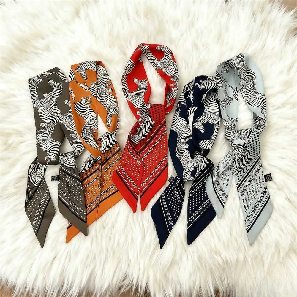 90x5cmKorean Style Four Seasons Scarf Women Jungle Horse Pattern Long Ribbon Hair Bandana Neck Tie Travel Accessory Gift PresentW251029