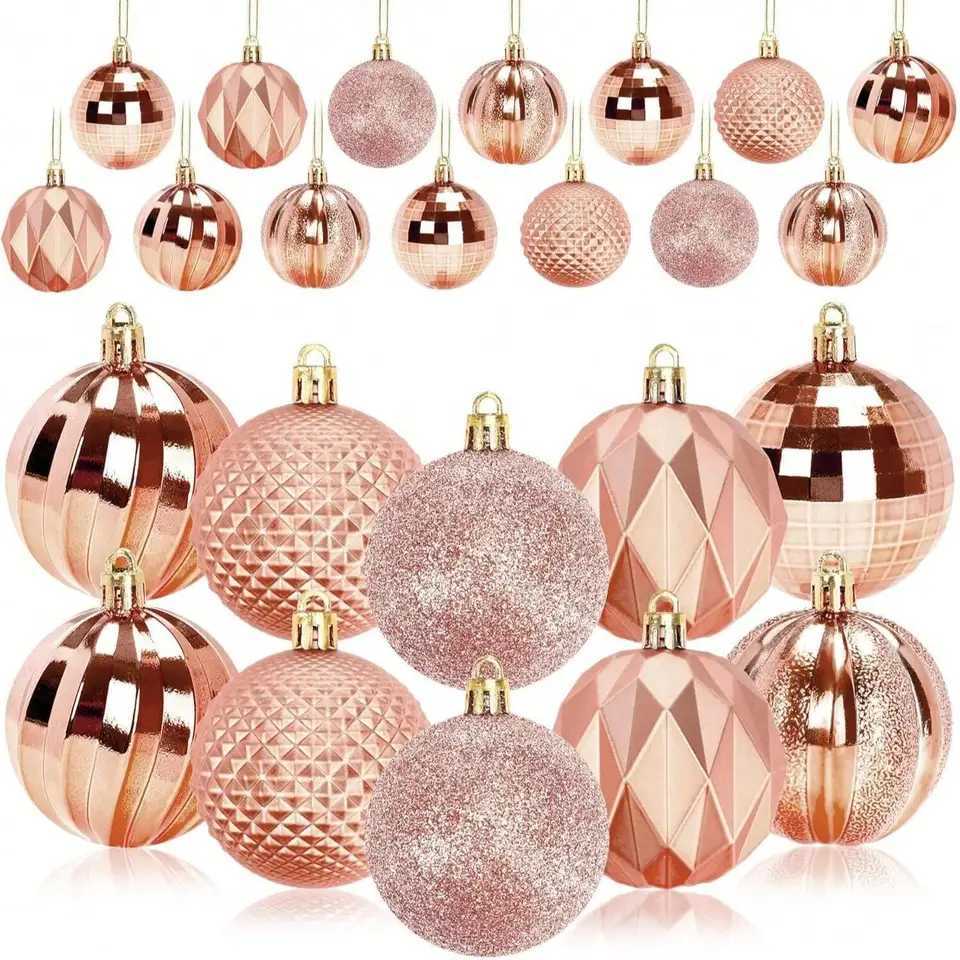 Christmas Ball Decoration Set Shatterproof Plastic Ornaments 60mm Tree Decorations Festive Accessories for Friends Family C251030