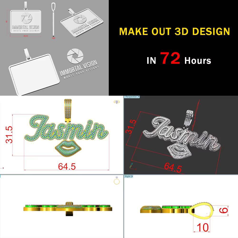 Custom Hip Hop Jewelry Crystal Moissanite Iced Out Men Letter Charms moissanite Bling Pendant Designer's style