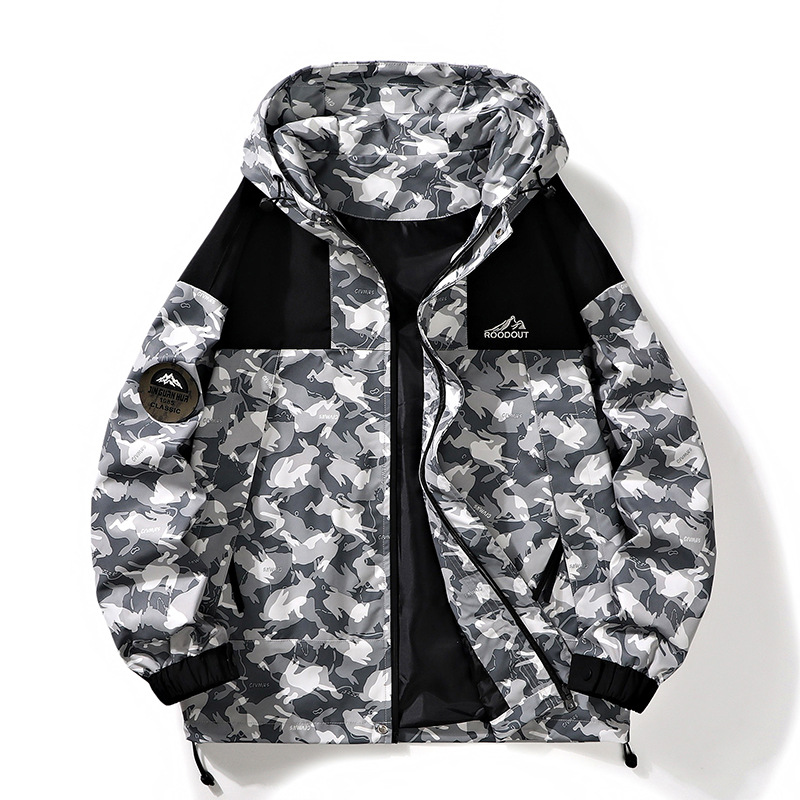 Men's Windproof And Waterproof Jackets Unisex Mountaineering Clothes Camouflage pattern Outdoor Mountain Climbing For Couple