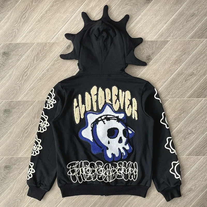 Glo Gang The Glory Full Zip Drink embroidered cartoon zipper hoodie 251028