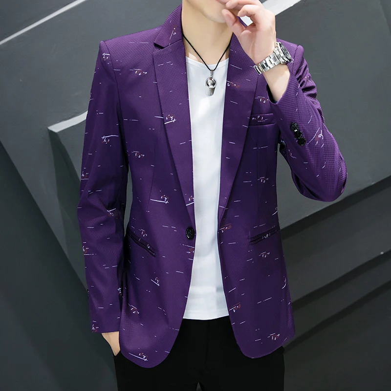 Mens Slimfit Trendy Blazer Casual Fashion Handsome Youth Korean Version Hombre Veste Costume Homme Luxe 251028