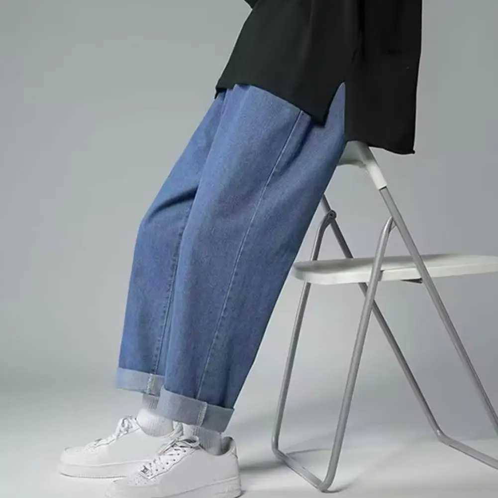 Wide Leg Cargo Pants 2023 Streetwear Baggy men Jeans Spring Autumn Men Korean Fashion Loose Straight Male Brand Clothing Black J251030