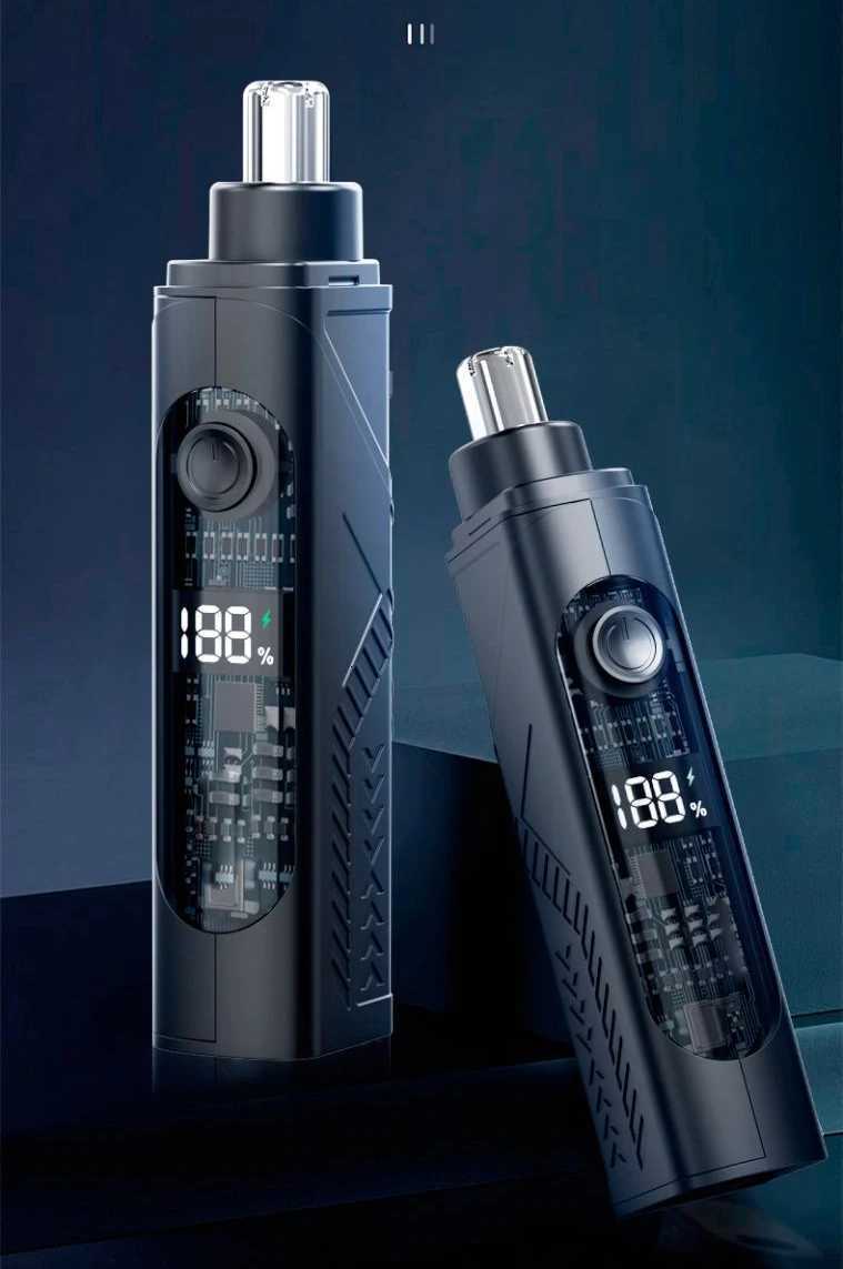 Electric Nose Hair Trimmer for Man Women Digital Display 360 Roating Machine Nose Ear Hair Remove Shaver Razor Detachable Blade M251029