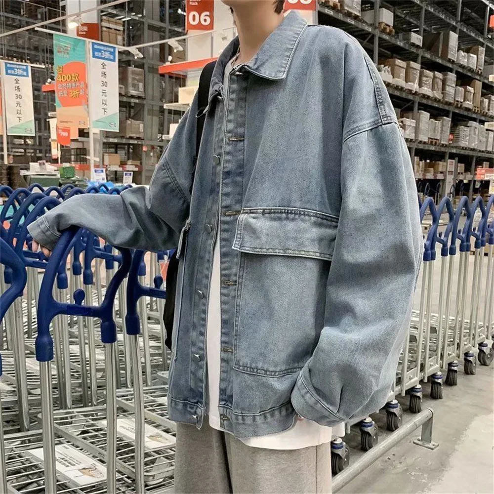 2025 Autumn Mens Blue Casual Denim Jacket Fashion Classic Style Cotton Elasticity Coat Male Clothes 251016