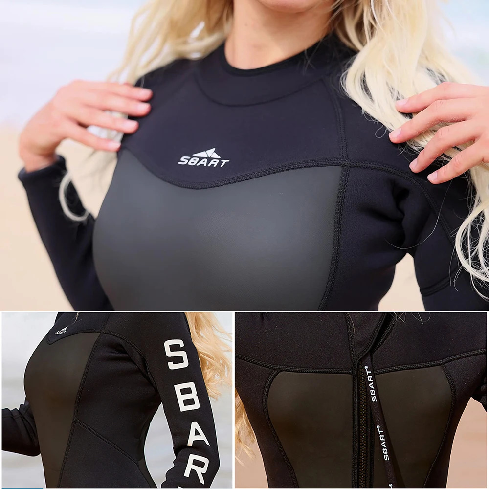 Sbart 3mm Neoprene Diving Wetsuit Women Swimsuit Winter Keep Warm Scuba Snorkeling Suit Spearfishing Underwater Plus Size 1511F 251028