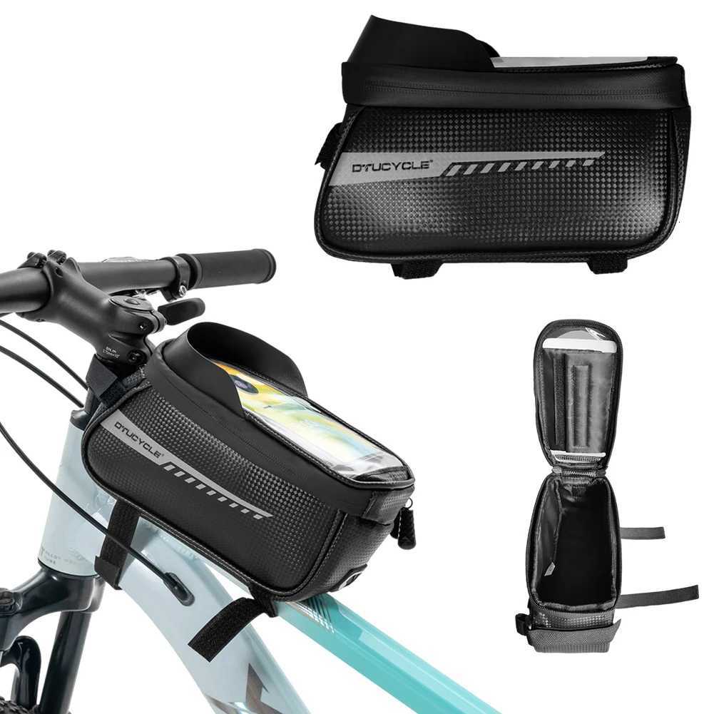 Bike Front Frame Bag Bike Storage Bag Waterproof Bike Phone Holder Bag TouchScreen Cycling Pouch Cycling Accessories H251029