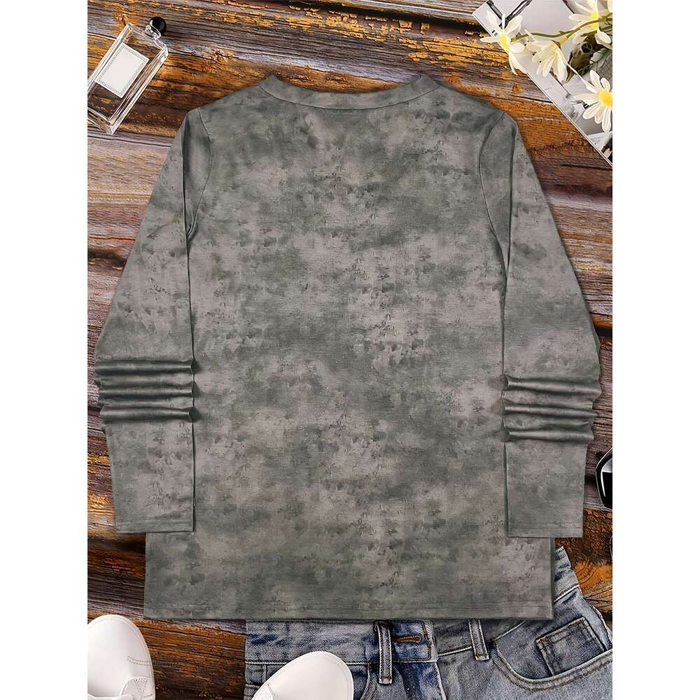 Women's Vintage Route 66 Graphic V-Neck Long Sleeve T-Shirt - Casual Attire With Classic Car Design, Soft Fabric, All-Season Comfort Fit, Ladies 