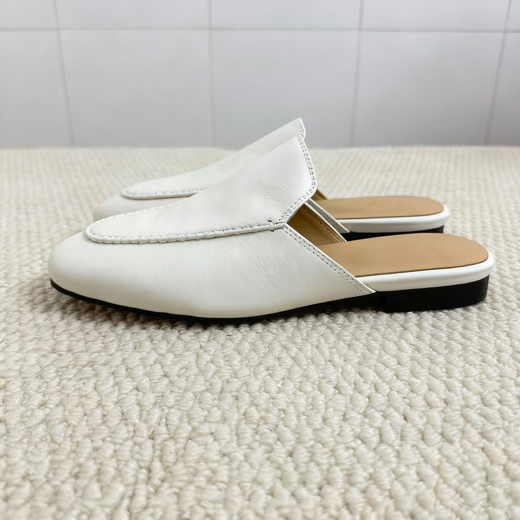 Dress Shoes designer Men Women loafers 100% Real leather collapsible footwear designer Shoes Size 35-48 Printed Metal Round toe Loafers Mules luxury Elegant Loafers