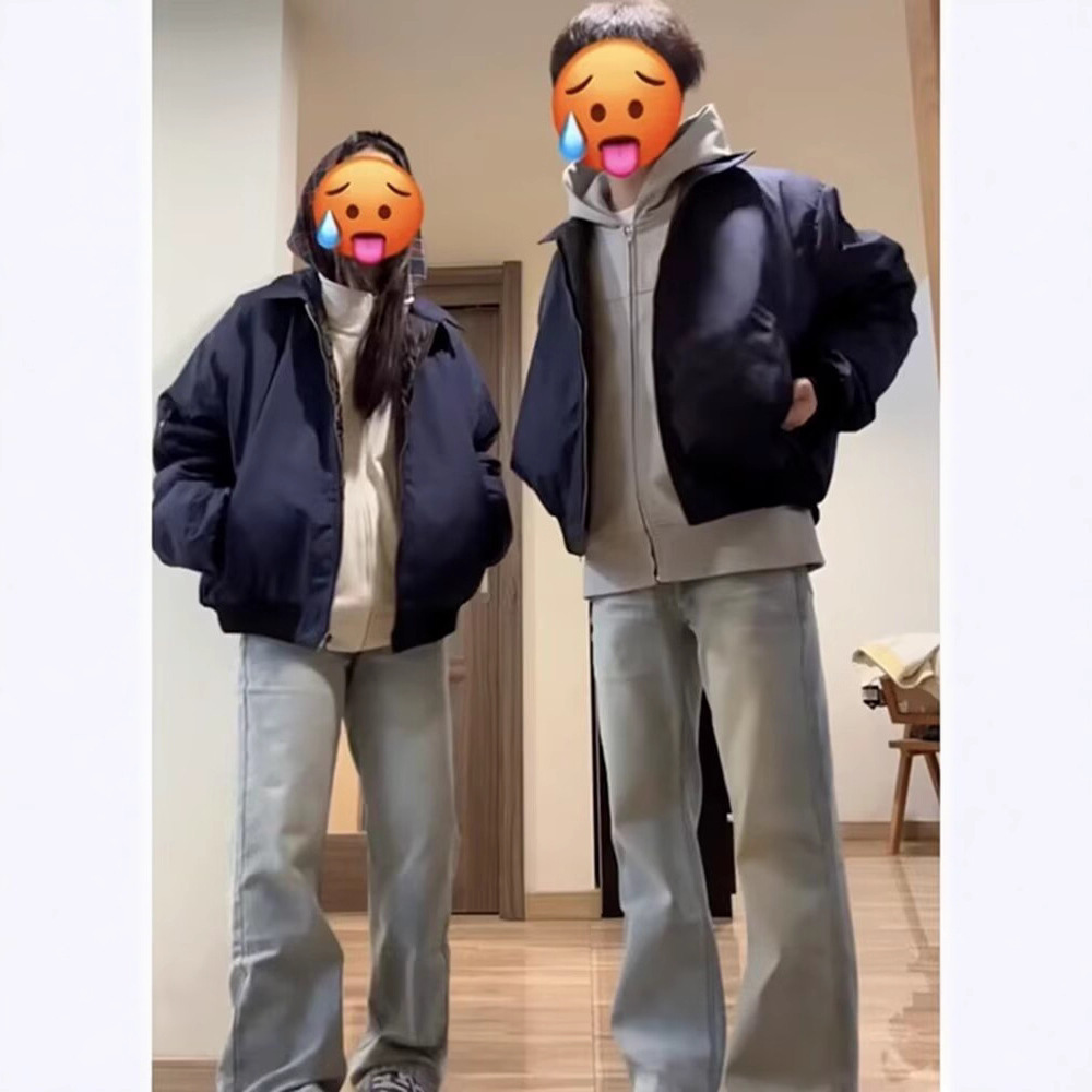 Navy Blue Flight Jacket For Men And Women Spring And Autumn American Style Trendy Brand Designer Jacket Couple Jacket Workwear Turn-down Collar Baseba