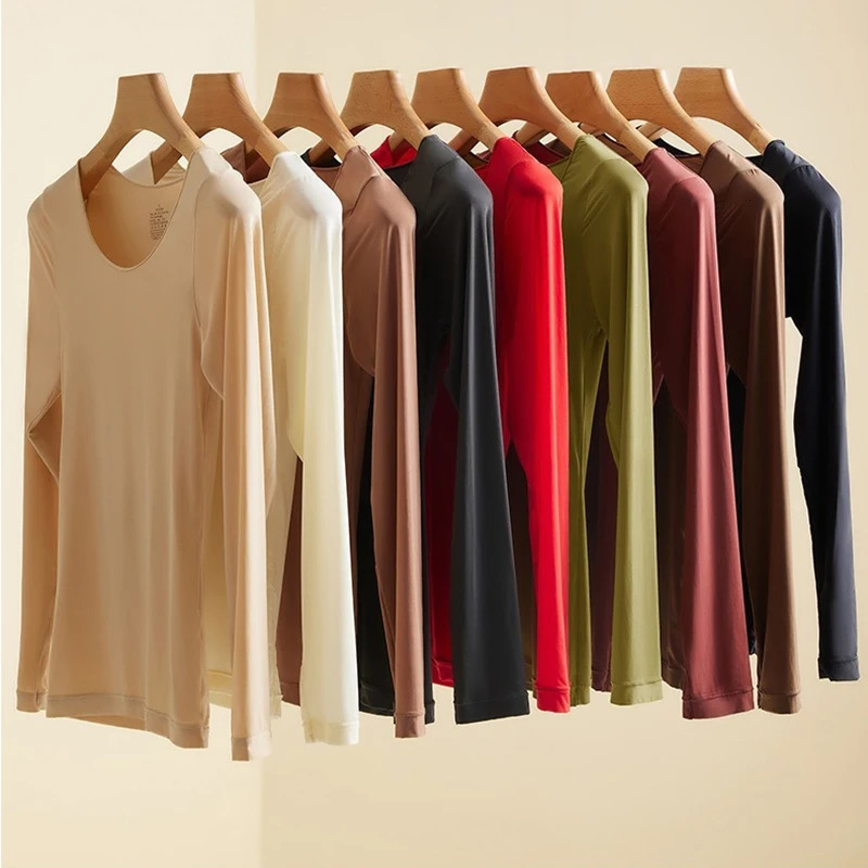 Womens Autumn Winter Invisible Thermal Insulation Underwear Ultrathin Autumn Clothes Autumn Pants Skincare Clothing Set 251030