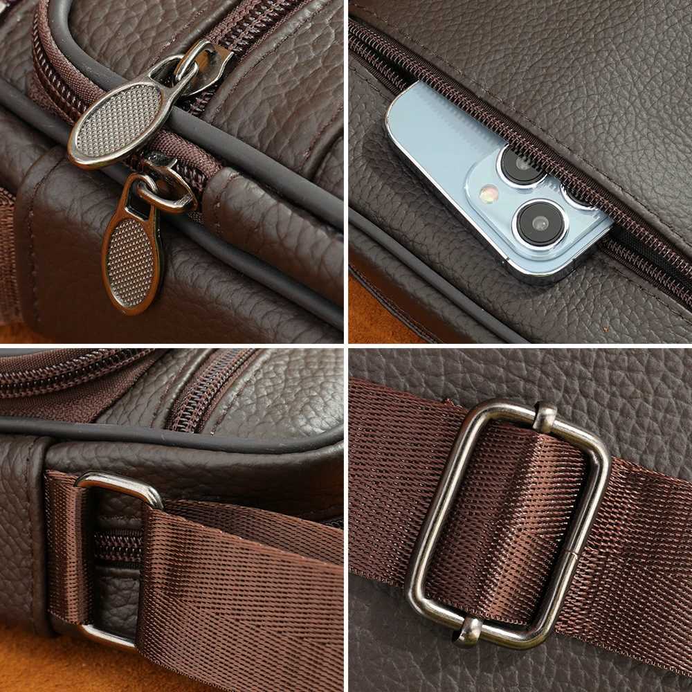 WAL Hots Mens Shoder Bags Casual Messenger Bag Genuine Leather Gift for Man Y251011