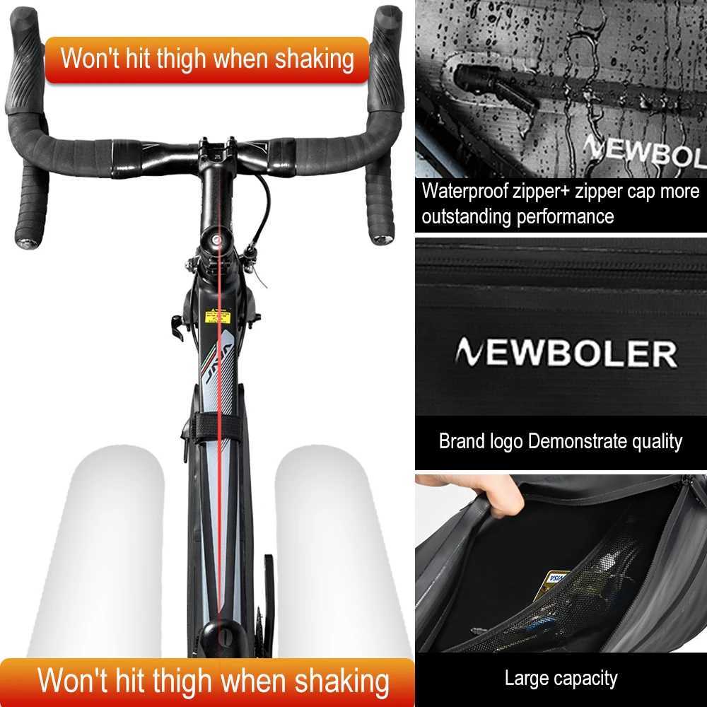 NEWBOLER Bike Bicycle Bag Front Tube Frame Handlebar Waterproof Cycling Bags Triangle Pouch Frame Holder Bicycle Accessories H251029