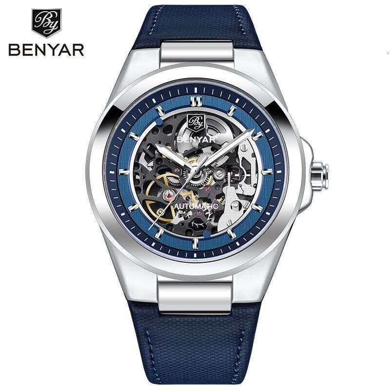benyar b binya cross hollow movement novel design highquality alloy case mens mechanical watch by5207m