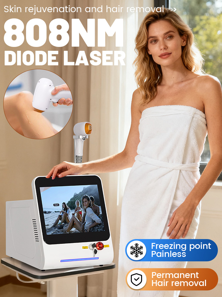 Diode Laser Hair Removal Machine Ice Titanium Painless Permanent Full Body Hair Removal Alexandrite Laser
