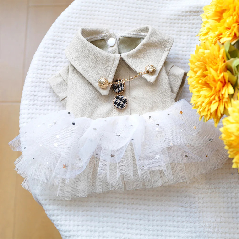 Fashion Handsome Cat Dress for Cats Gotas Autumn Winter Pet PU Leather Skirt Persian Chinchilla Dresses mascotas Outfit Clothing 251029