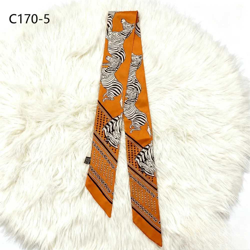 90x5cmKorean Style Four Seasons Scarf Women Jungle Horse Pattern Long Ribbon Hair Bandana Neck Tie Travel Accessory Gift PresentW251029