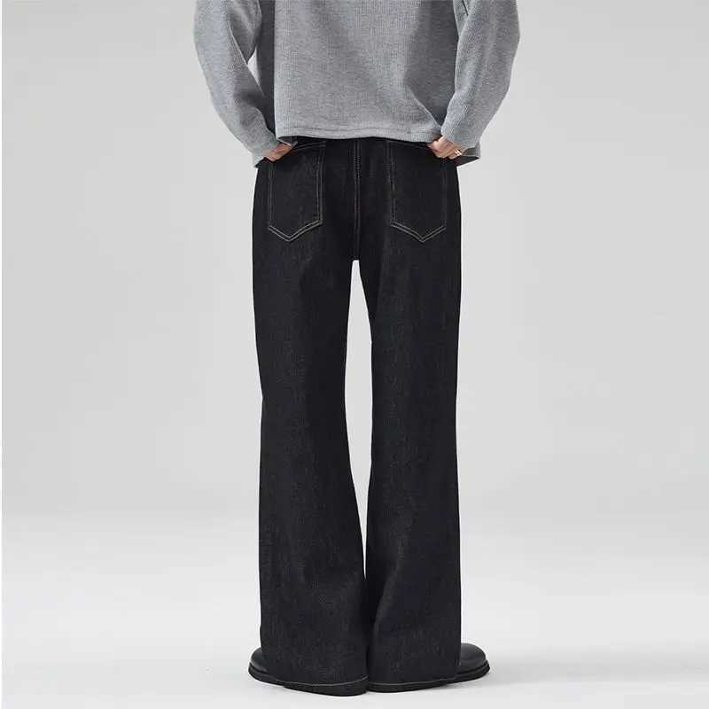 KSTUN Solid BlaCK Jeans Men Wide Leg Denim Pants Baggy Loose Fit Casual Fashion Daddy Trousers Full LengTH Brand J251030