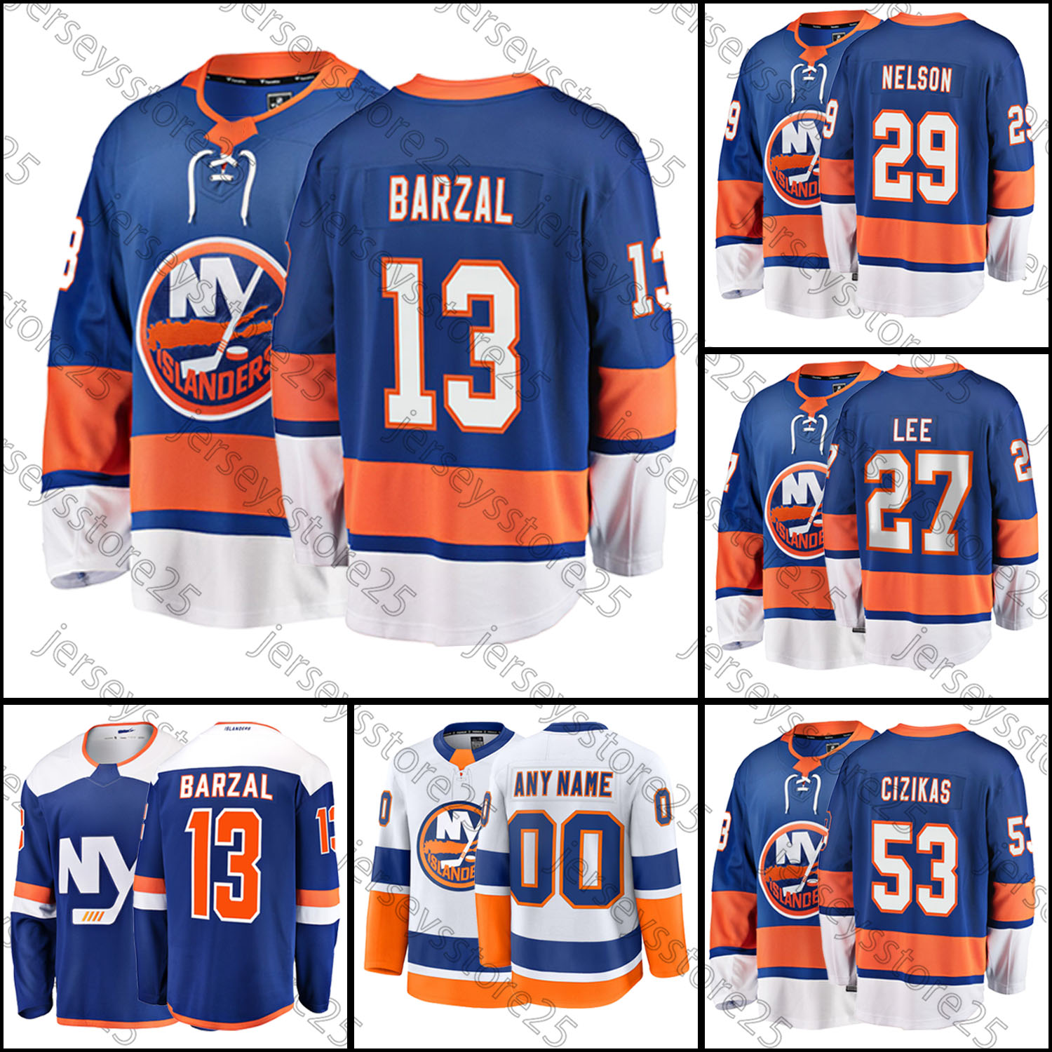 Mathew Barzal hockey Islanderss jersey Ilya Sorokin Matthew Schaefer Bo Horvat Anders Lee Jean-Gabriel Pageau Casey Cizikas Ryan Pulock Kyle Palmieri jerseys
