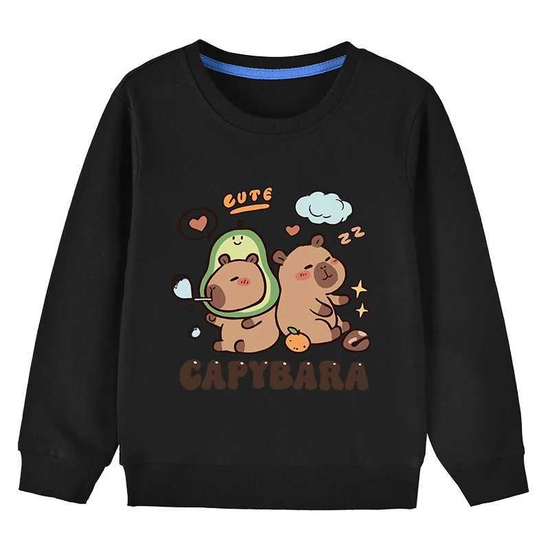Cute Capibara Cotton Sweatshirt For Boys And Girls Childrens Funny Hoodies For Autumn Kids Long Tshirt Outdoor Sports SweaterT251030