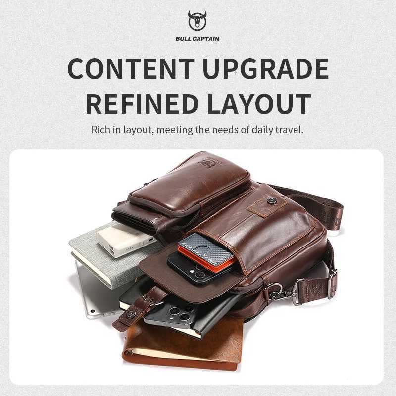 BLCAPTAIN New Genuine Leather Men Crossbody Bag M Briefcase Messenger Bag Casual Business Briefcase Style Men Shoder Bag Y251011