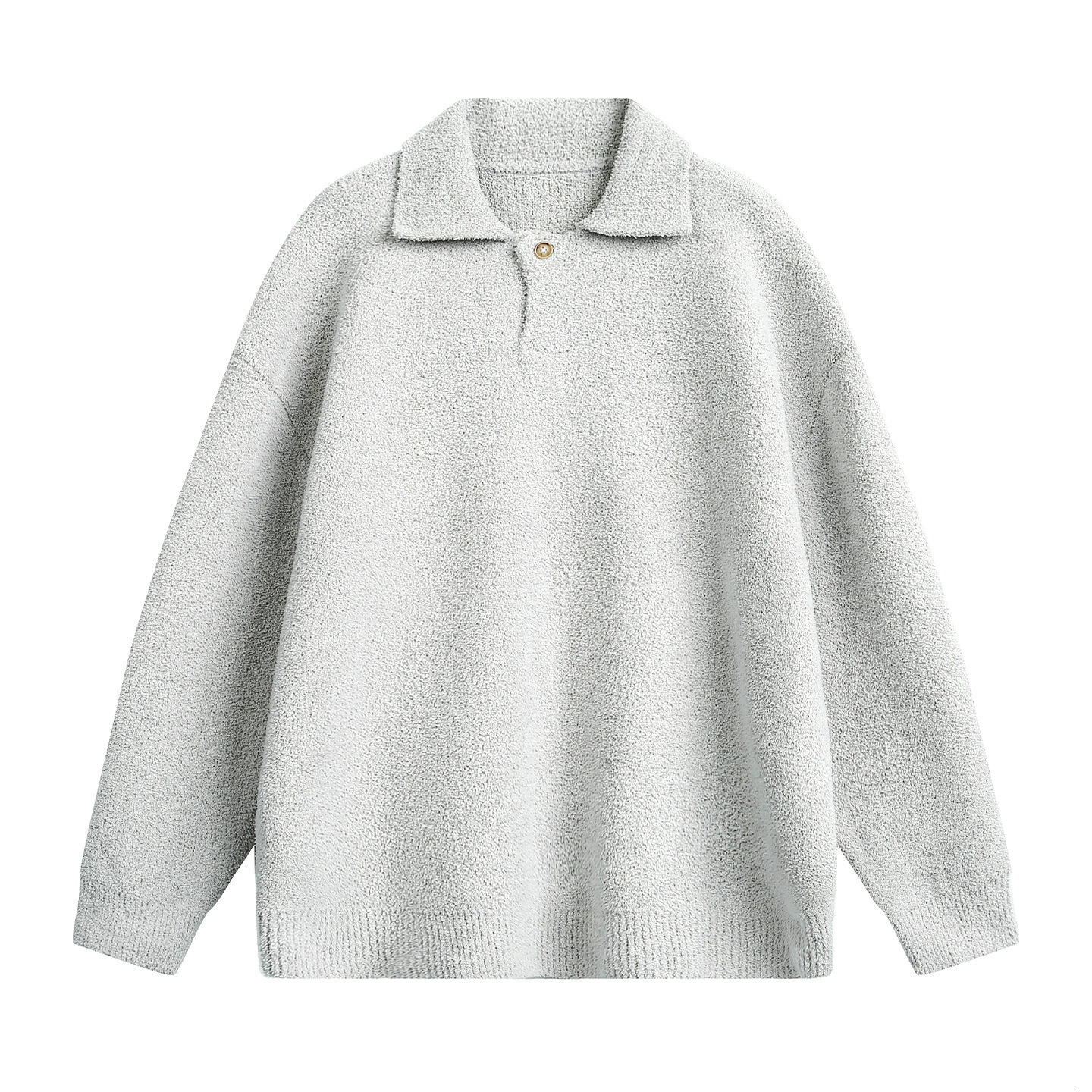 Texture Seagull Collar Sweater For Men Designer Sweater Autumn And Winter New Thickened Warm Half-fleece Turn-down Collar Knitted Top Jacket