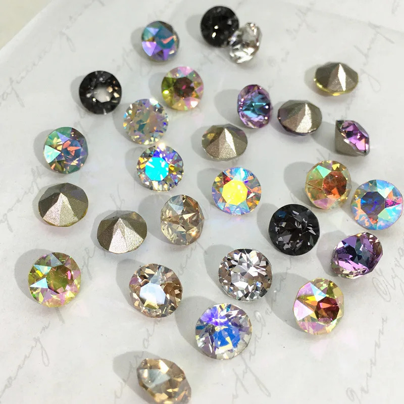 6MM16 Cut Rhinestones Round Pointed Back Crystal Glitter Glass Crystals For Nail Art Decorations Jewelry 251027