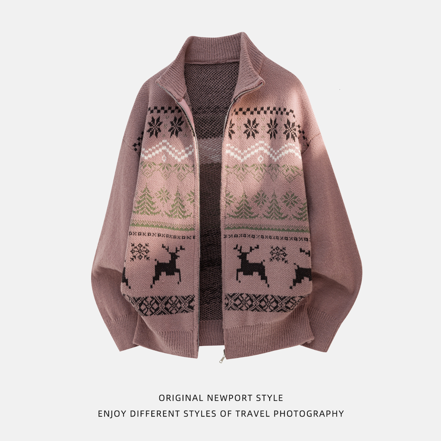 Jacquard Texture Fair Isle Cardigan Sweater For Men New Autumn Designer Sweater And Winter Ethnic Style Soft Knitted Jacket