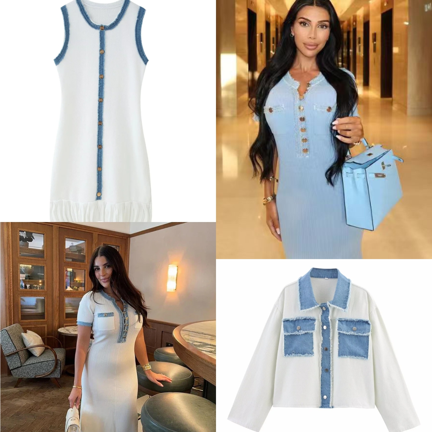 Casual Dresses Women Elegant Pleated Patchwork Knitted Mini Dress Lady Round Neck Sleeveless Single Breasted Fashion Vestido