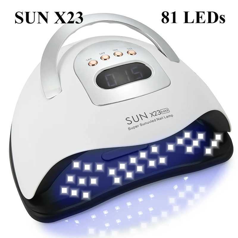 X23MAX 81LEDs UV LED Nail Lamp For Drying Gel Nail Polish Professional Nail Dryer Light With 10306099s Timer Auto Sensor L251030